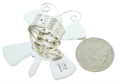 Southwest Large Statement Turquoise Butterfly Ring Size 8-3/4 PS73019